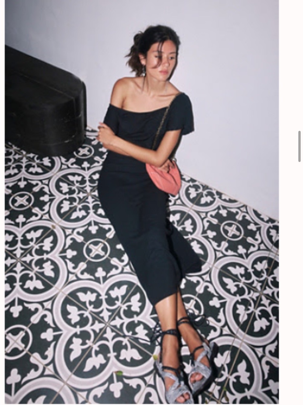 Free People Black Promenade Midi Dress